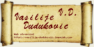 Vasilije Duduković vizit kartica
